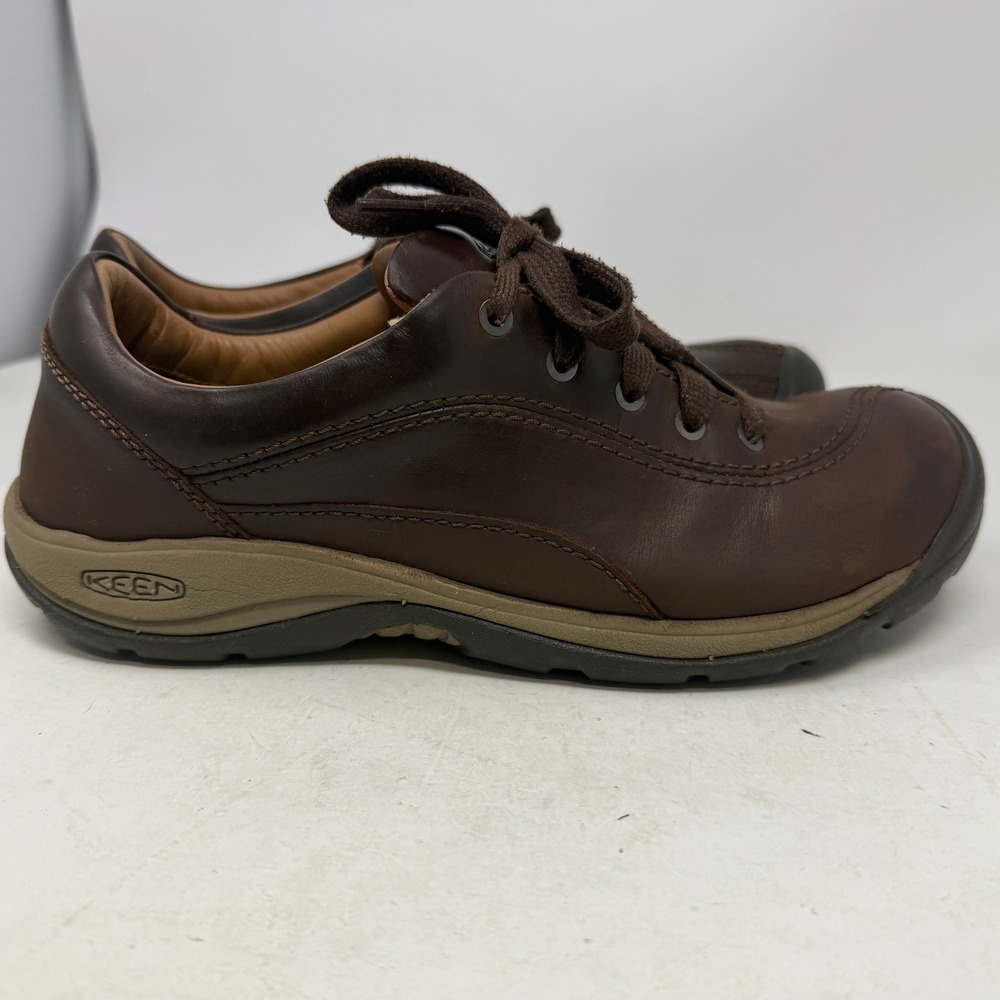 KEEN Shoes Womens 9 Presidio II Brown Leather Comfort Lace Up EUC